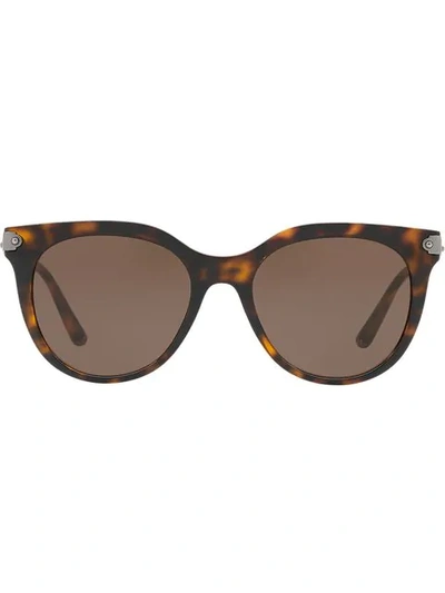 Shop Dolce & Gabbana Tortoiseshell-effect Round Sunglasses In Brown