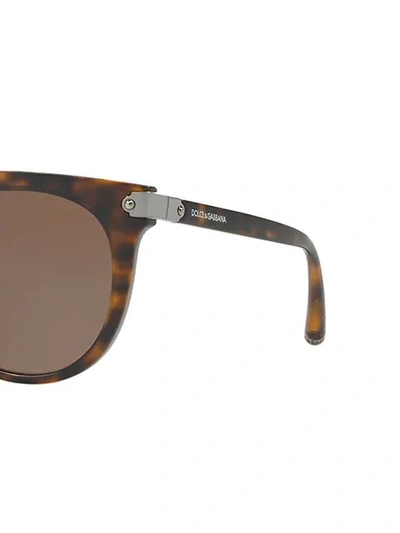 Shop Dolce & Gabbana Tortoiseshell-effect Round Sunglasses In Brown