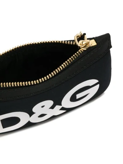 Shop Dolce & Gabbana Logo Keyring In Black