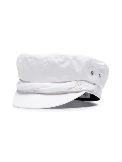 MAISON MICHEL WHITE ABBY COTTON SAILOR HAT - 白色
