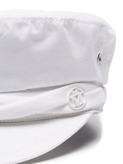 MAISON MICHEL WHITE ABBY COTTON SAILOR HAT - 白色