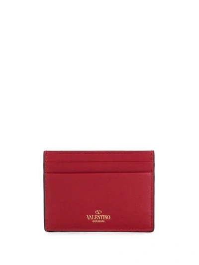 Shop Valentino Garavani Rockstud Cardholder In Red