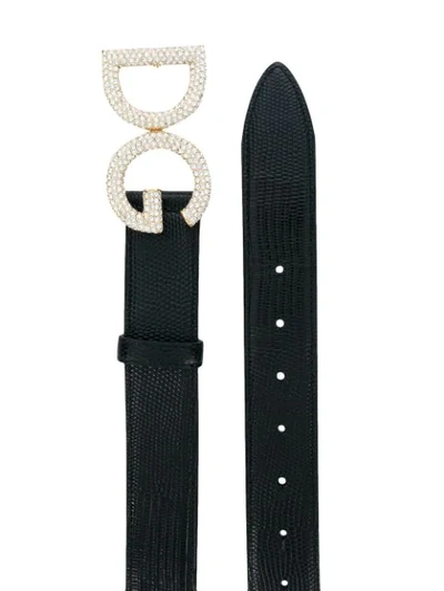 Shop Dolce & Gabbana Dg Belt In Black