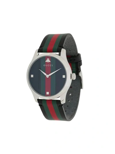 Shop Gucci Trim Watch In Black