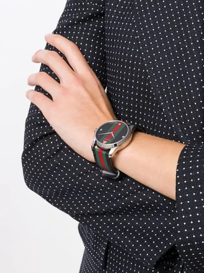 Shop Gucci Trim Watch In Black