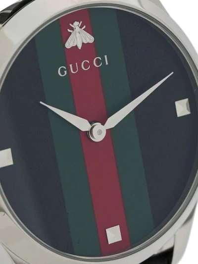 Shop Gucci Trim Watch In Black