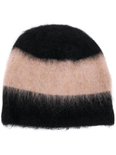 Shop Alexander Wang T T By Alexander Wang Striped Beanie - Black