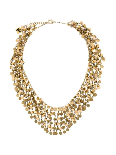 Shop Rosantica Fred Chain And Sequin Necklace In Gold