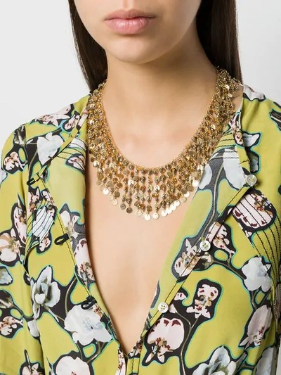 Shop Rosantica Fred Chain And Sequin Necklace In Gold