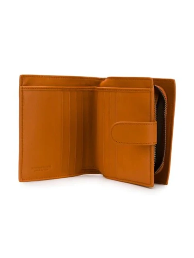 Shop Bottega Veneta Intrecciato Wallet In Orange