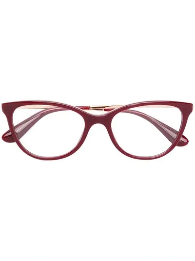 Shop Dolce & Gabbana Cat Eye Glasses In Red