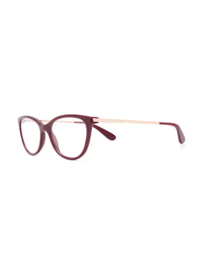 Shop Dolce & Gabbana Cat Eye Glasses In Red