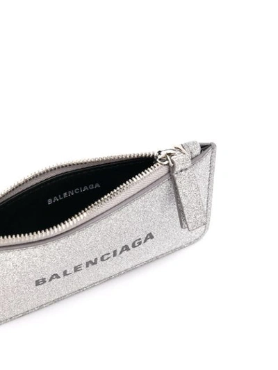 Shop Balenciaga Everyday Card Holder In Silver