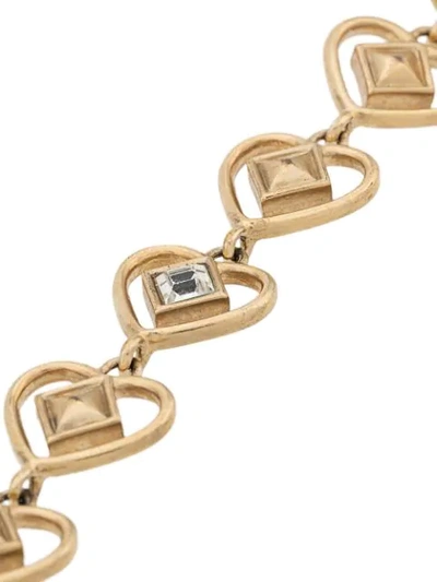 Pre-owned Givenchy Heart Link Bracelet In Gold