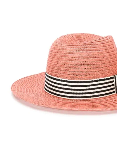 Shop Eugenia Kim Stripe Band Sun Hat In Orange