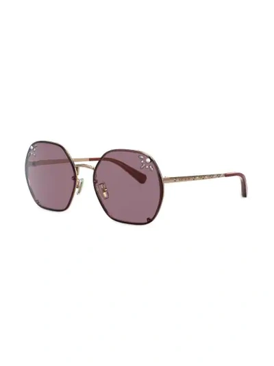 Shop Coach Rhinestone-embellished Sunglasses In Pink