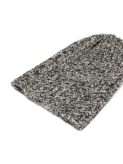 Shop Voz Hand Knit Beanie In Grey