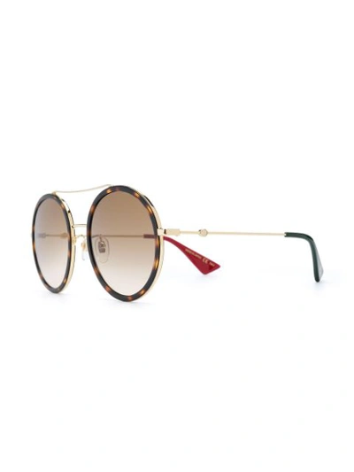 Shop Gucci Round Sunglasses In Brown