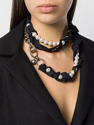 Shop Lanvin Massive Halskette Mit Perlen In Black