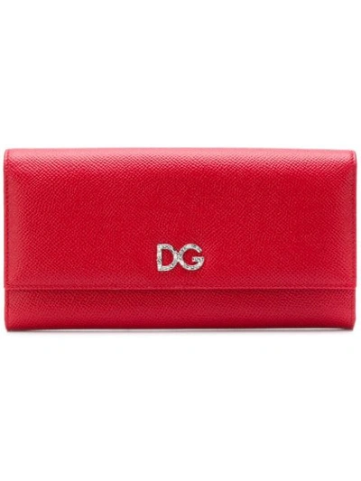 Shop Dolce & Gabbana Logo Continental Wallet In Red