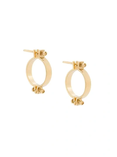 Shop Annelise Michelson Extra Small Alpha Earrings In Gold