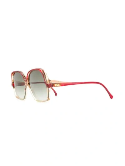 Pre-owned Saint Laurent 1970s Square Frame Sunglasses In Red