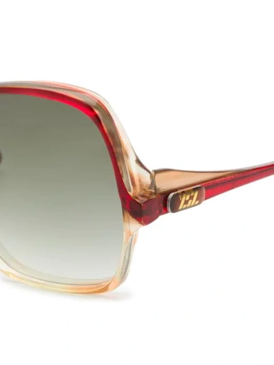 Pre-owned Saint Laurent 1970s Square Frame Sunglasses In Red