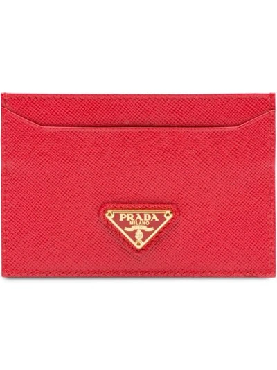 Shop Prada Klassisches Kartenetui In Red