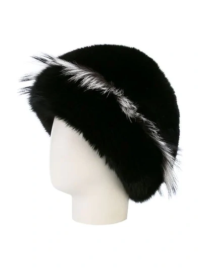 Shop Gigi Burris Millinery Freja Fox Fur Cap In Black