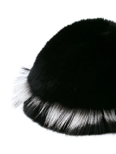 Shop Gigi Burris Millinery Freja Fox Fur Cap In Black