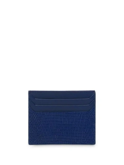 Shop Miu Miu Lizard-print Cardholder In F0021 Ink Blue