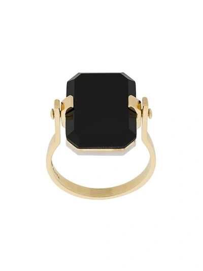 Aliita Deco Sandwich 9kt Yellow Gold Ring In Gold