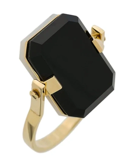 Aliita Deco Sandwich 9kt Yellow Gold Ring In Gold