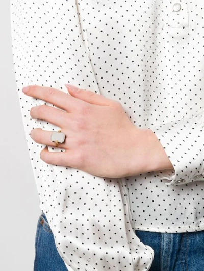 Aliita Deco Sandwich 9kt Yellow Gold Ring In Gold