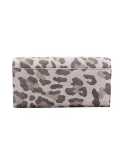 Shop Thom Browne Leopard Print Pony Hair Long Wallet - Grey