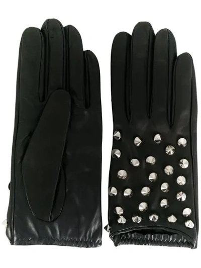 Shop Manokhi Studded Gloves In Black