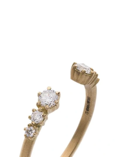Shop Jade Trau 18kt Offener 'astor' Gelbgoldring Mit Diamanten In Gold