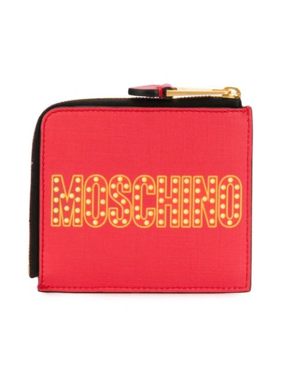 Shop Moschino Teddy Print Wallet In Red