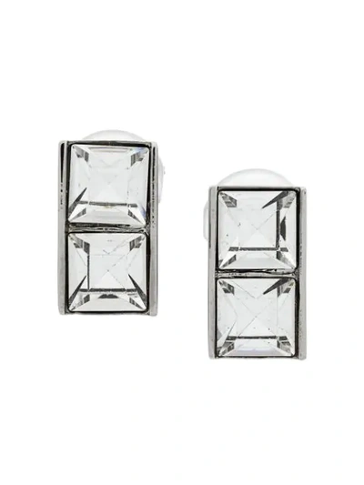 Shop Dior Christian  Vintage 90's Squared Earrings - Metallic