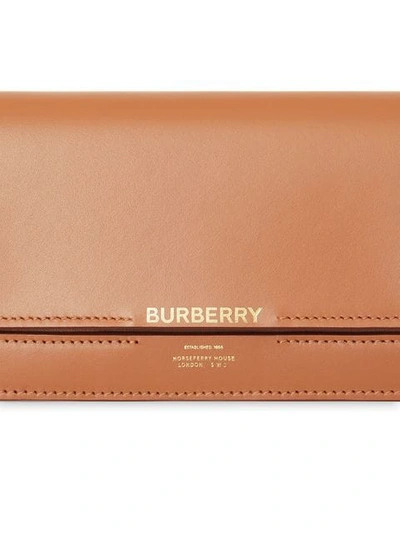 Shop Burberry Horseferry Embossed Leather Continental Wallet In Brown