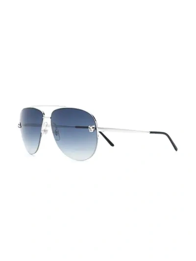Cartier Tiger Aviator Sunglasses In Black
