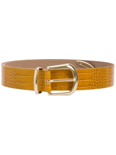 Shop B-low The Belt Calf Leather Belt In Yellow