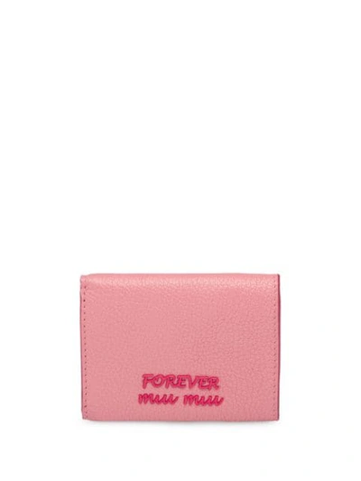 Shop Miu Miu Madras Love Wallet - Pink