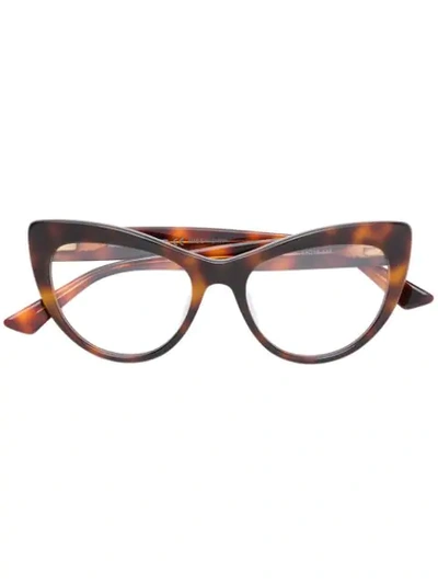 Shop Mcq By Alexander Mcqueen Eyewear Oversized Cat Eye Glasses - Brown