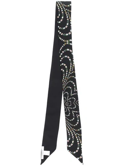 Shop Givenchy Floral Print Neck Scarf In Black