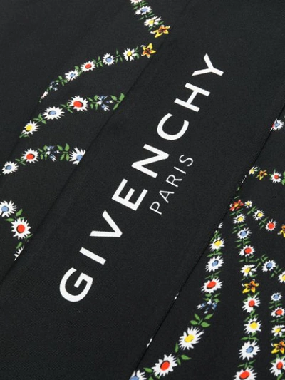 Shop Givenchy Floral Print Neck Scarf In Black