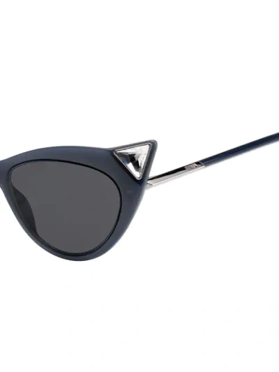 Shop Fendi Embellished Cat-eye Sunglasses In Black