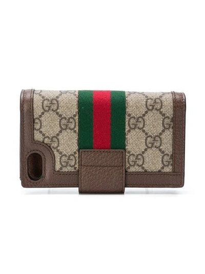 Shop Gucci Iphone 7-hülle In Brown