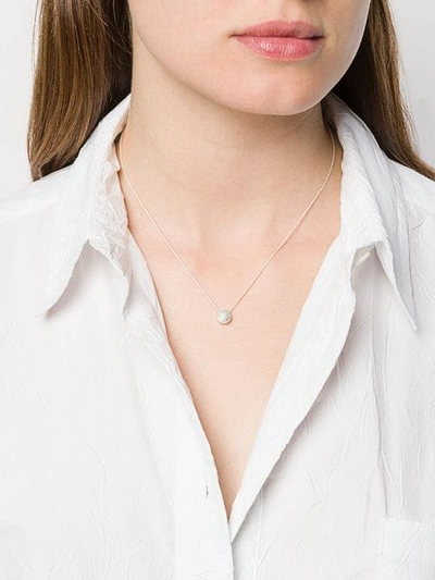 Shop Monica Vinader Fiji Button Diamond Necklace In Silver