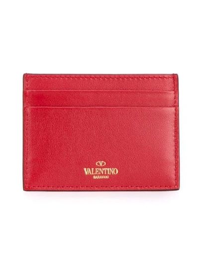 Shop Valentino Rockstud Cardholder In Red